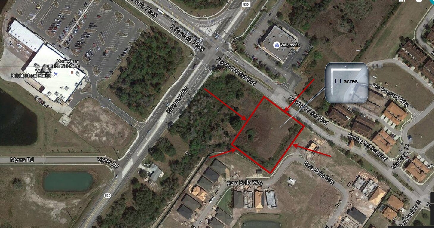 1.1 Commercial Acres On A Prime Corner In Kissimme, Kissimmee, FL for Sale