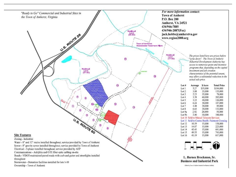 Brockman Park Drive, West & East Commerce St Amherst, VA 24521 Land