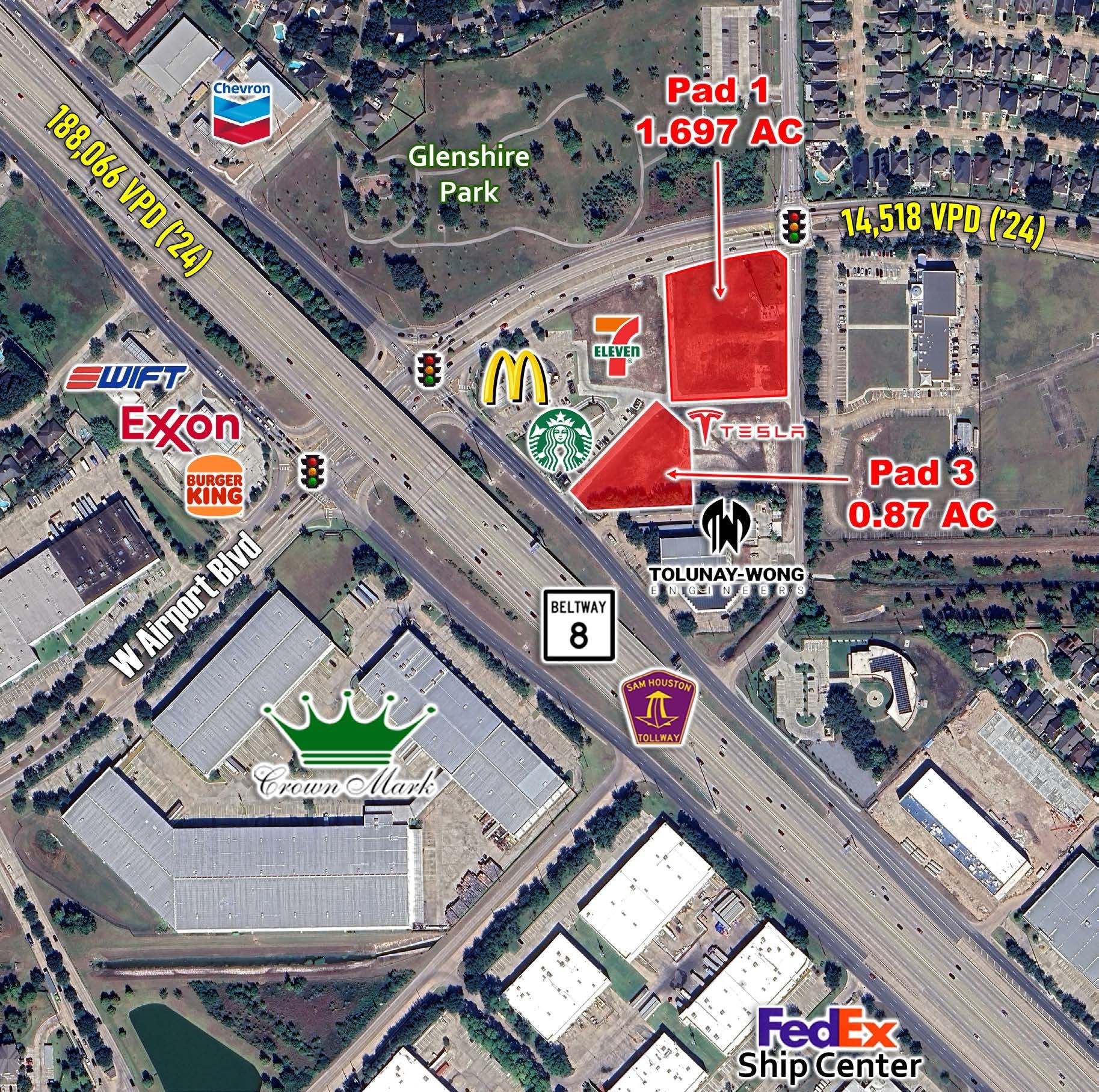 Beltway 8 & West Airport Blvd, Houston, TX for Sale