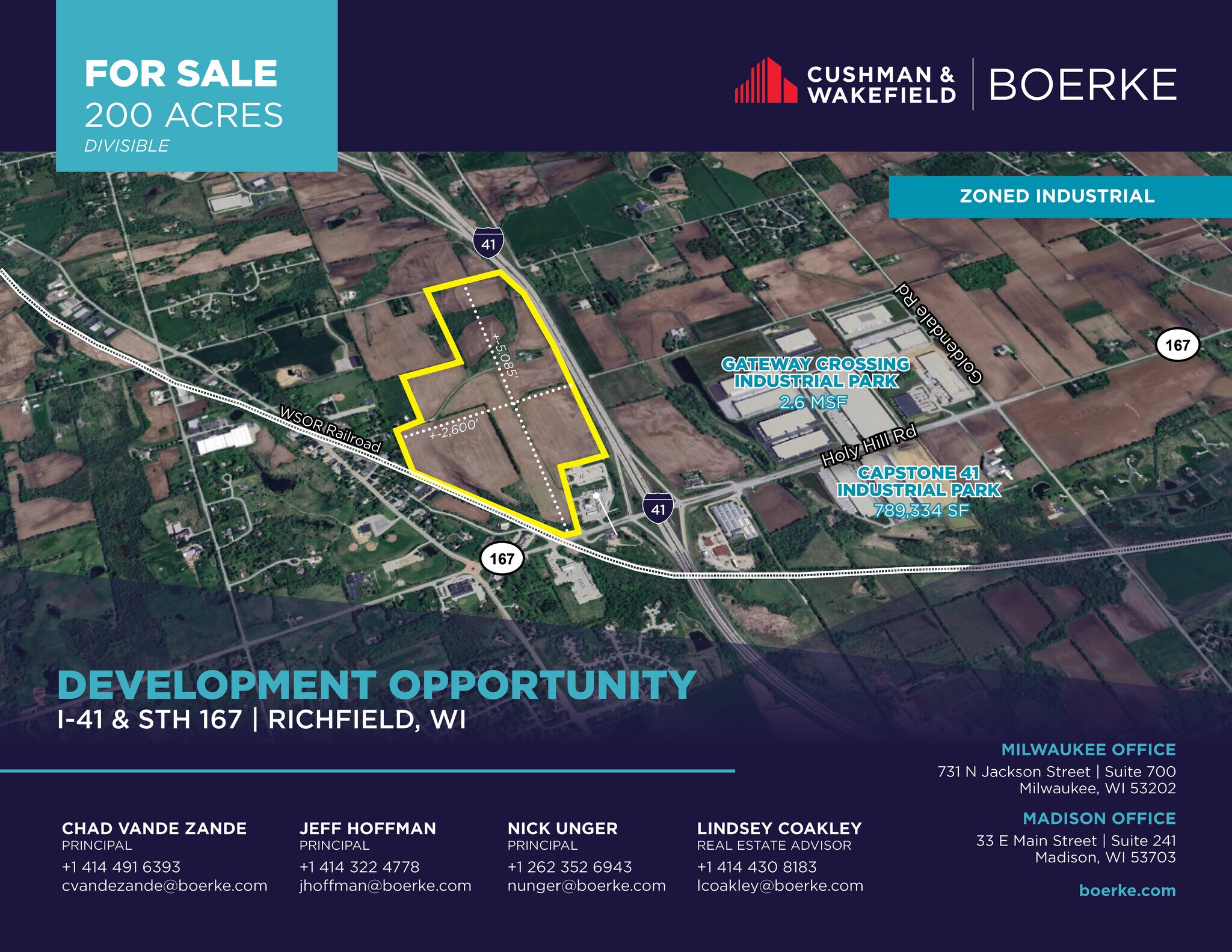 I-41 @ STH 167, Richfield, WI for Sale