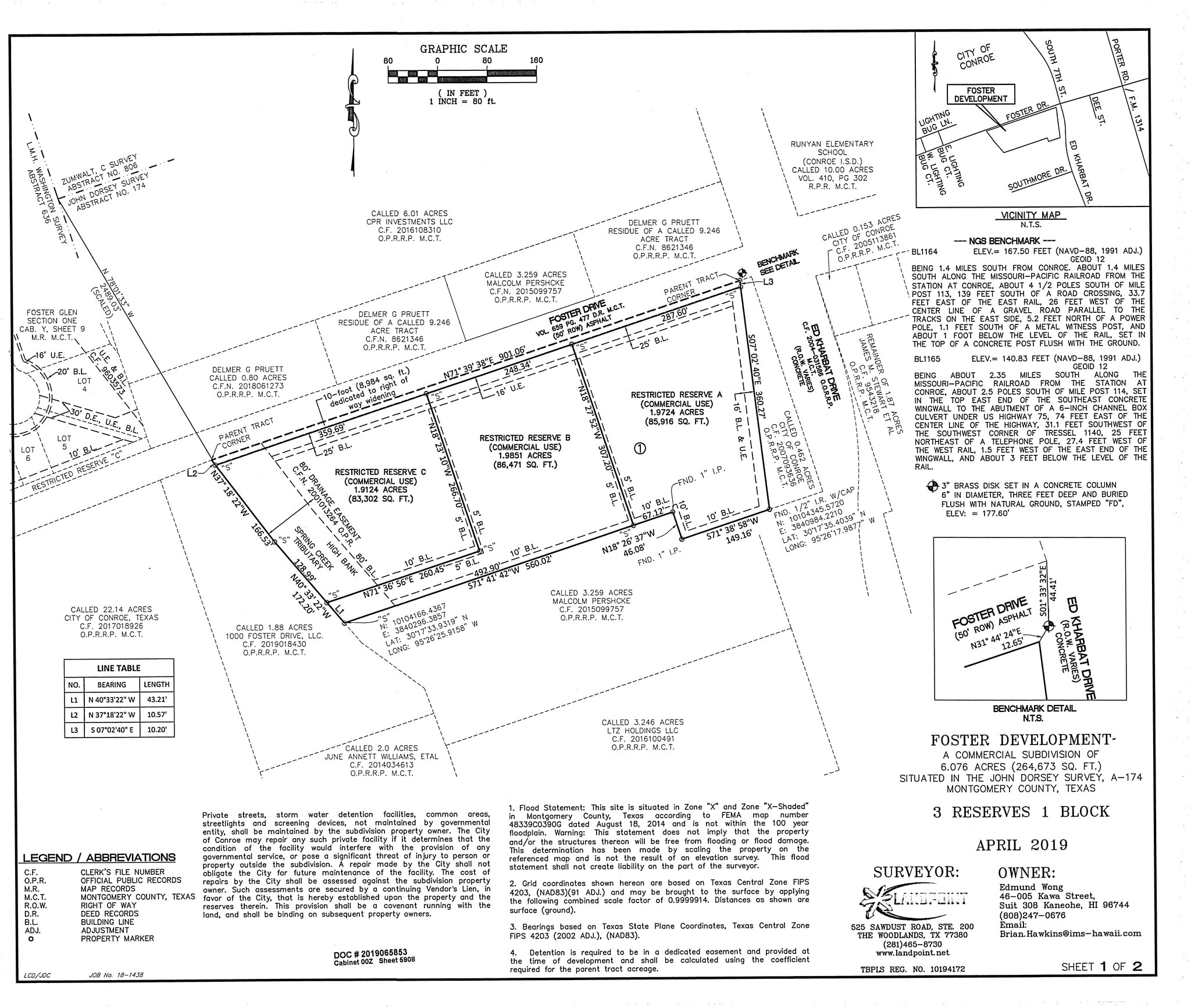 Foster Drive Dr @ Ed Kharbat Drive, Conroe, TX for Sale