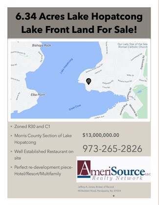 Lake Hopatcong, NJ Commercial Land - 140 Nolans Point Rd