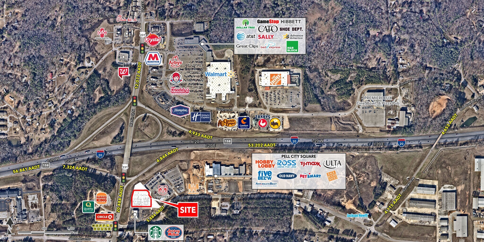 Highway 231 & Interstate 20, Pell City, AL for Rent