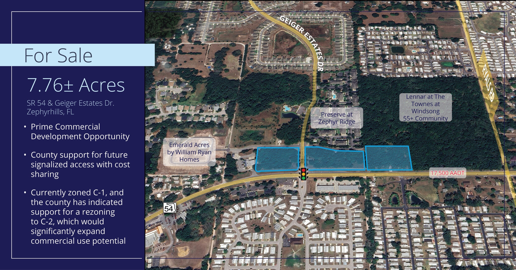 SR 54 & Geiger Estates Dr. Hwy, Zephyrhills, FL for Sale