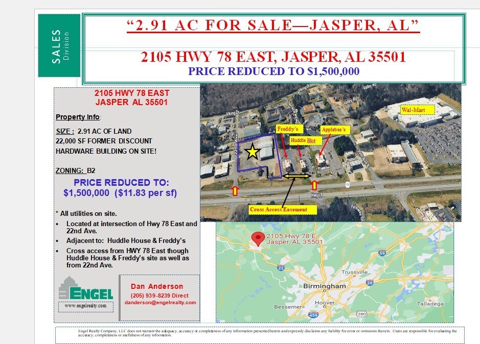 Hwy 78 East @ 22nd Ave East, Jasper, AL for Sale