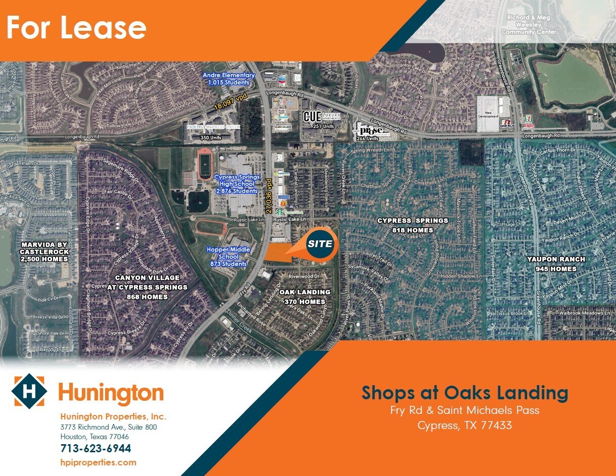 Fry Rd & Saint Michaels Pass, Cypress, TX for Rent