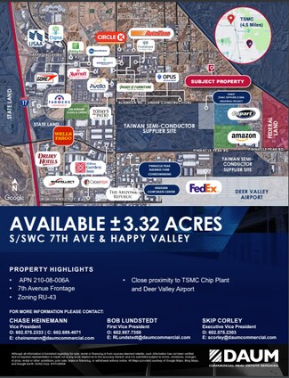Phoenix, AZ Industrial Land - S/SWC 7th Ave & Happy Valley Phoenix, AZ Industrial Land - S/SWC 7th Ave & Happy Valley