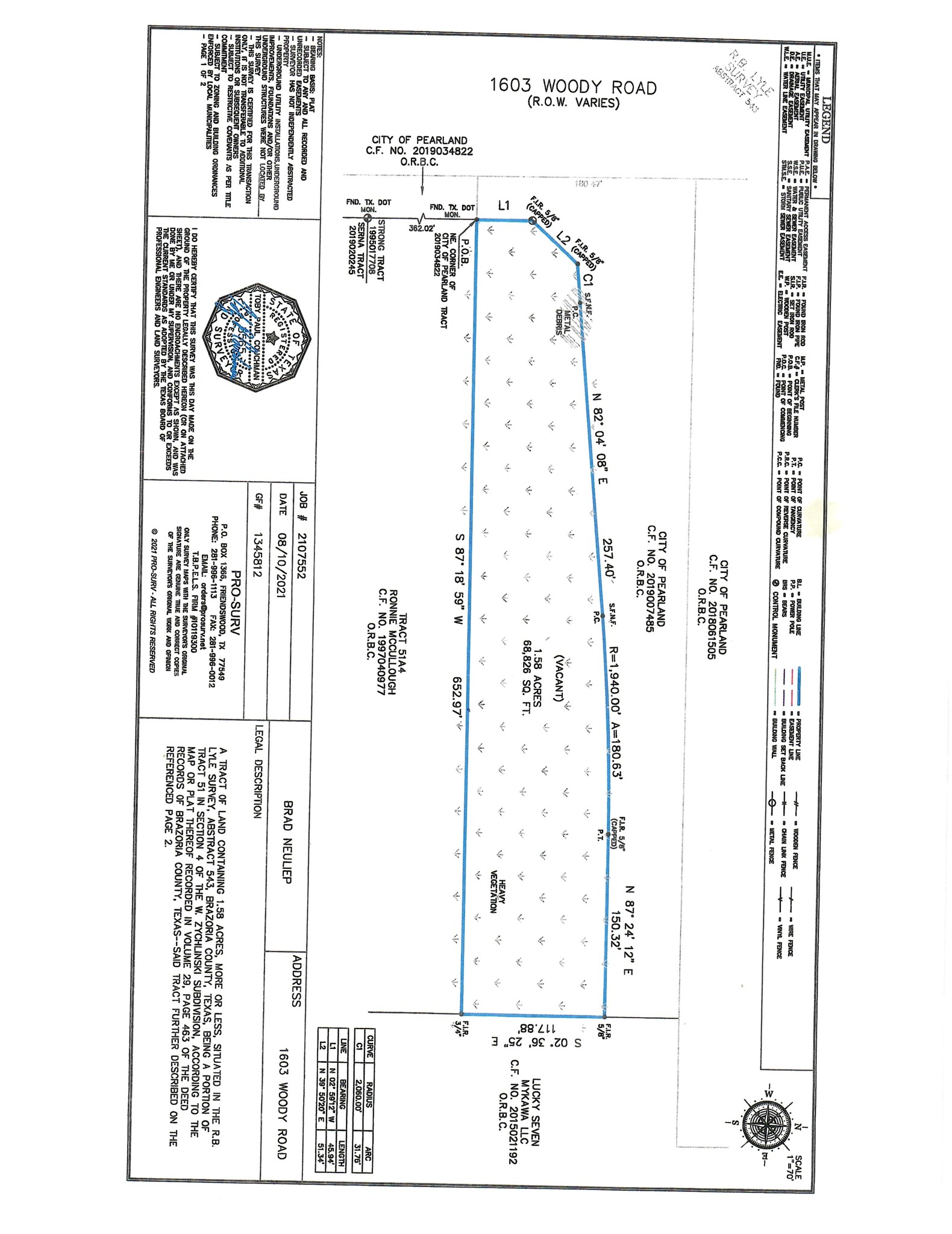 1603-1607 Woody Rd, Pearland, TX for Sale