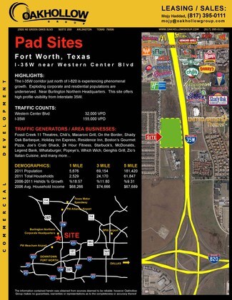 Fort Worth, TX Commercial Land - I-35 Hwy @ Old Denton Rd