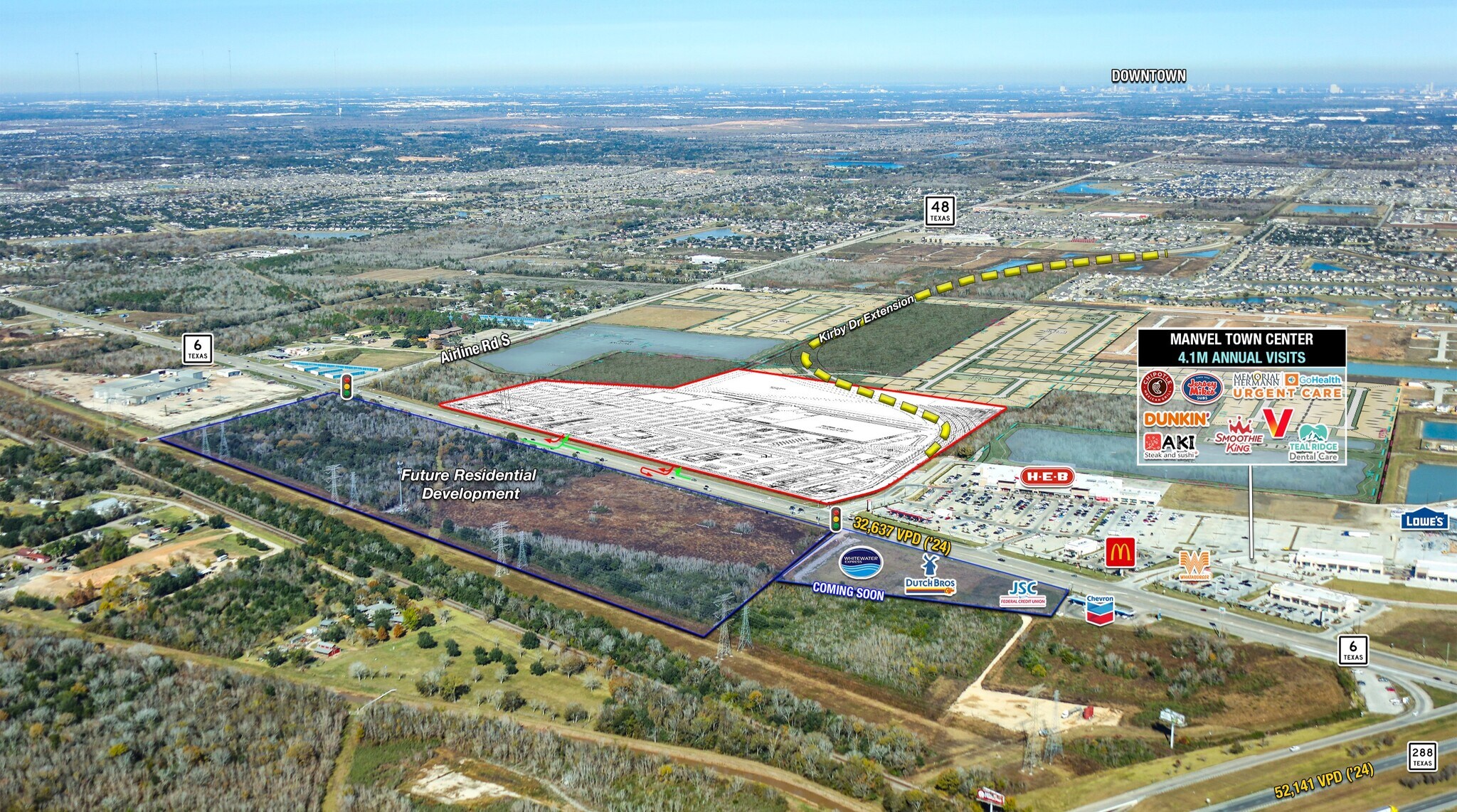 Highway 6 @ Kirby Dr, Manvel, TX for Rent