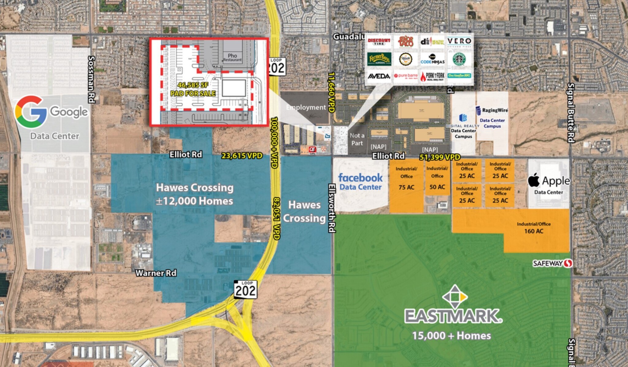 N/NWC Elliot Rd & Ellsworth Rd Mesa, AZ 85212 Land Property for Sale
