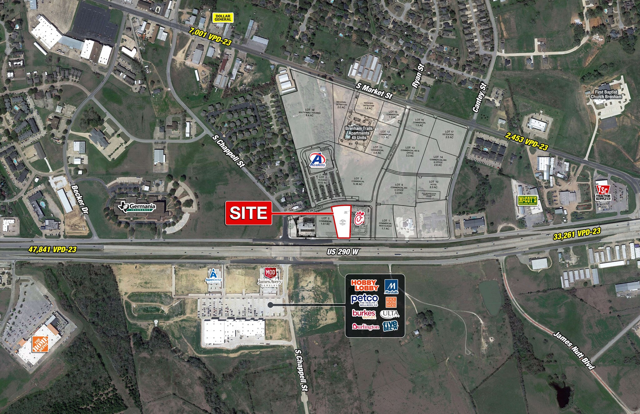 1161 US 290 E hwy, Brenham, TX for Rent