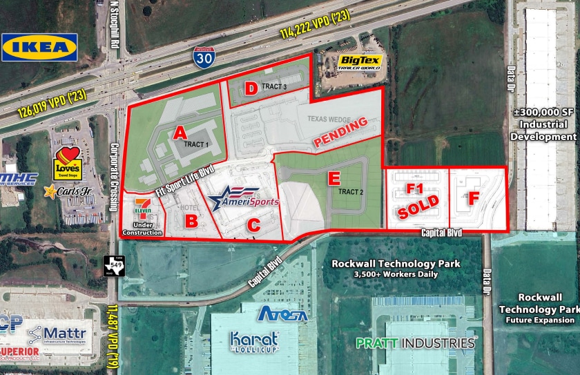 SEC I-30 & FM 549 – Fit Sport Life Development, Rockwall, TX for Sale