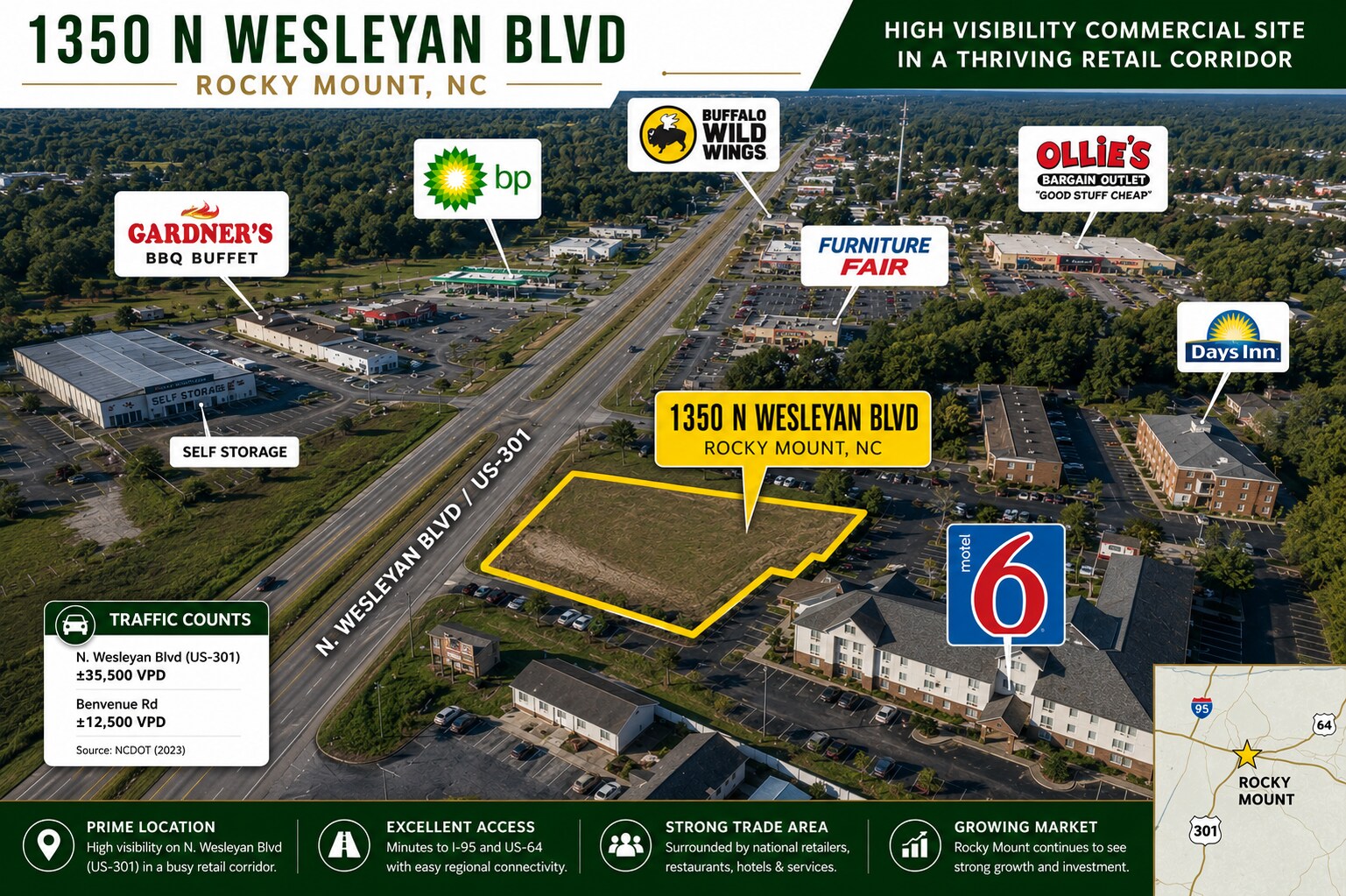 1350 N Wesleyan Blvd, Rocky Mount, NC for Sale
