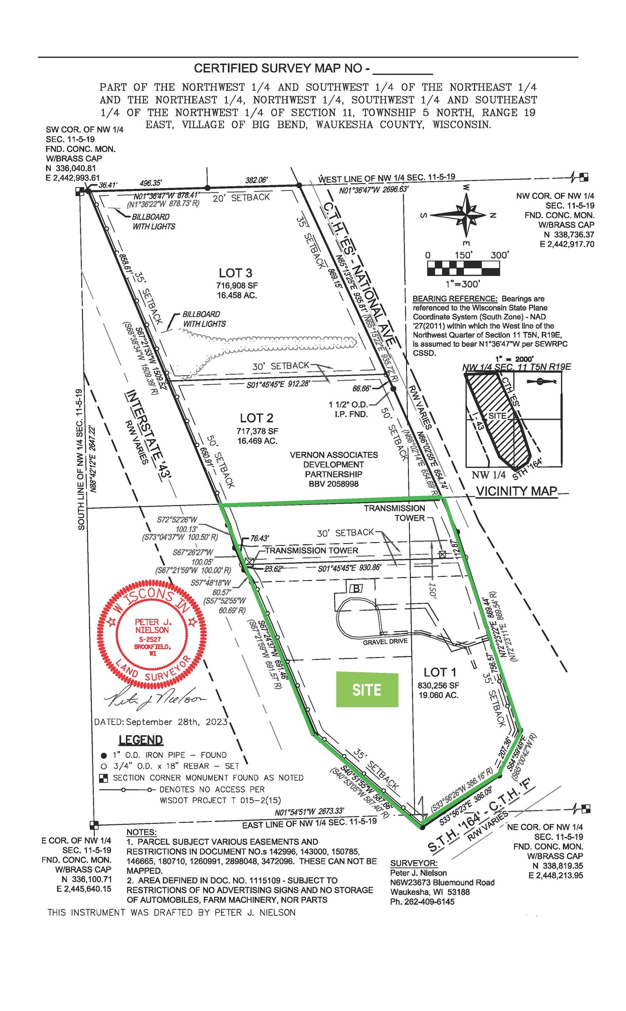 NWC I-43 and Highway 164, Big Bend, WI for Sale