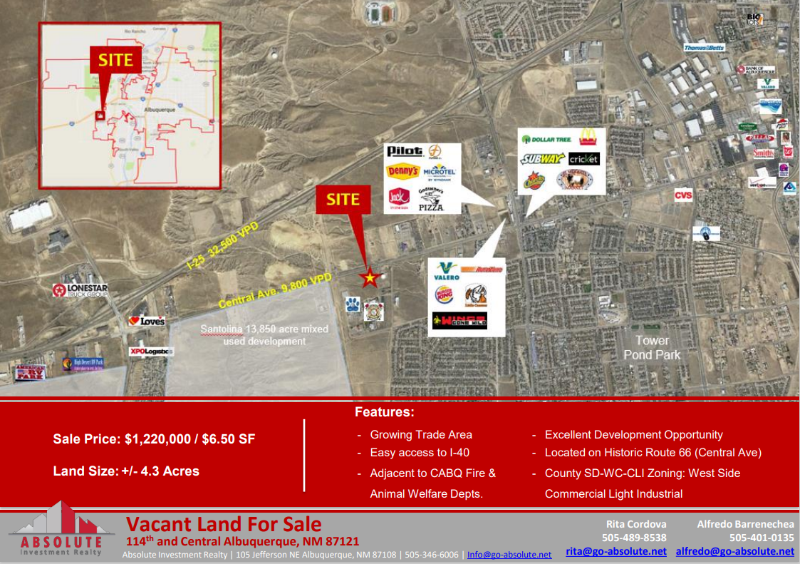 114th & Central, Albuquerque, NM for Sale