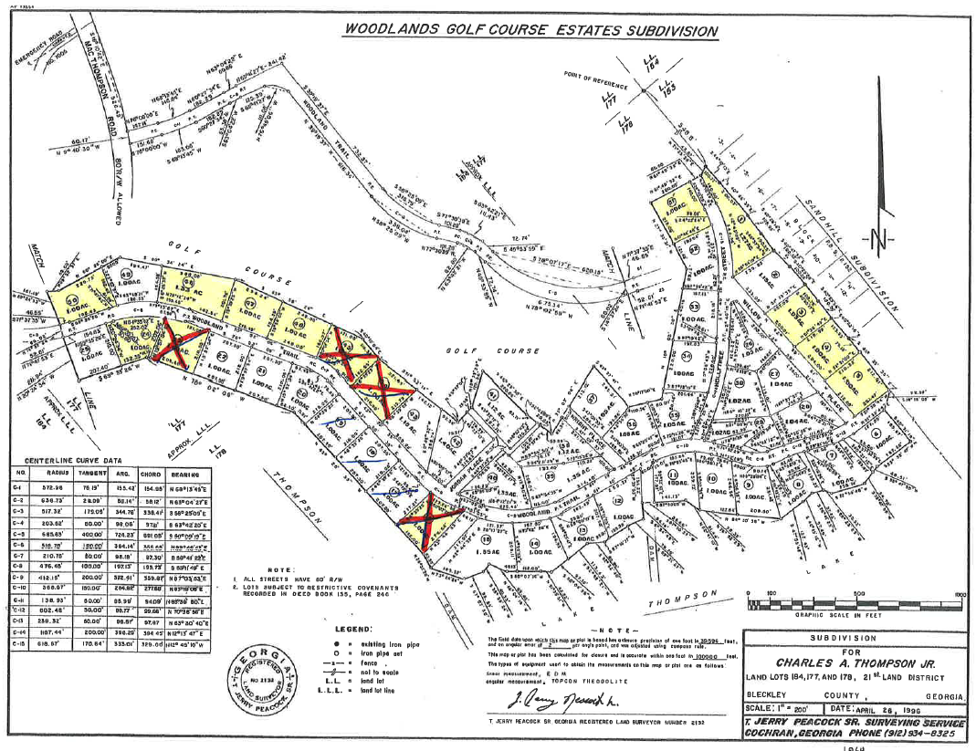 34 Lots Woodland Estates Subdivision, Cochran, GA for Sale