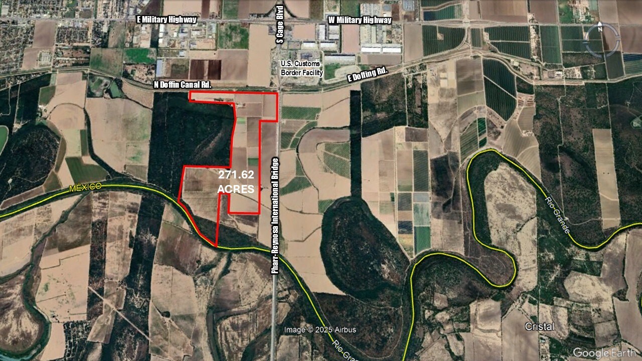 271.62 Acs on West side of Pharr Intl. Bridge, Pharr, TX for Sale