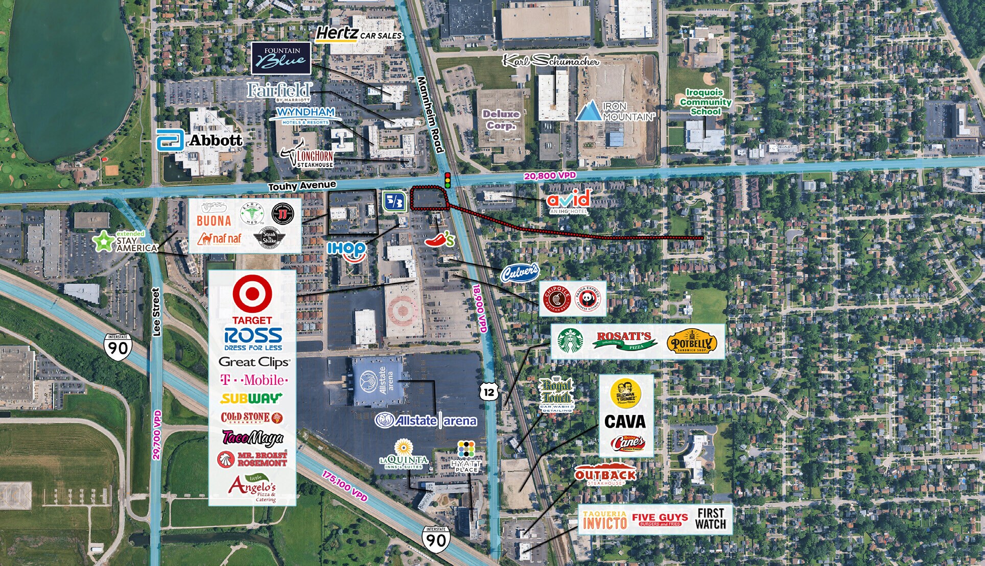 SWC E Touhy Ave & Mannheim Rd, Rosemont, IL for Rent