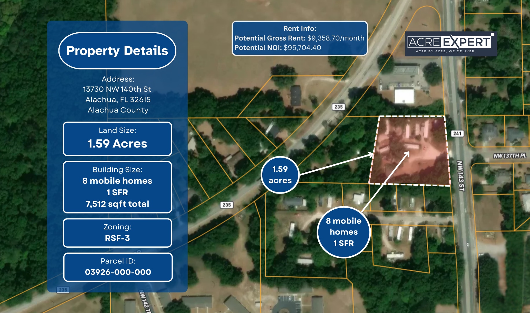 13730 NW 140th St, Alachua, FL for Sale