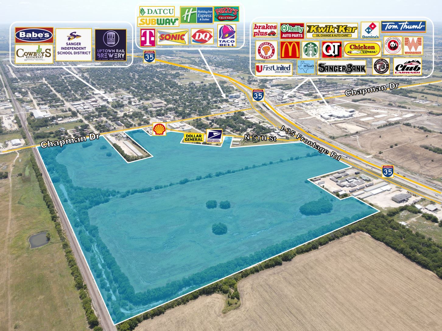 NEQ I-35 & FM455, Sanger, TX for Sale