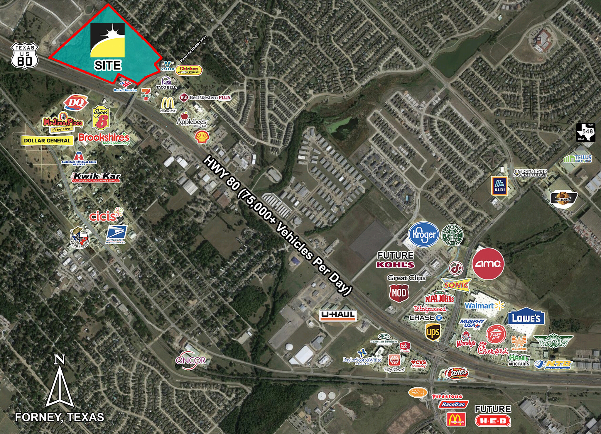 Hwy 80 & Pinson Rd, Forney, TX for Sale