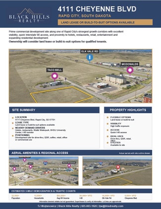Rapid City, SD Commercial Land - 4111 Cheyenne Boulevard Rapid City, SD Commercial Land - 4111 Cheyenne Boulevard