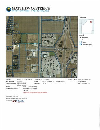 Perrysburg, OH Commercial Land - I-280 and Bahnsen Rd @ Baker Rd.