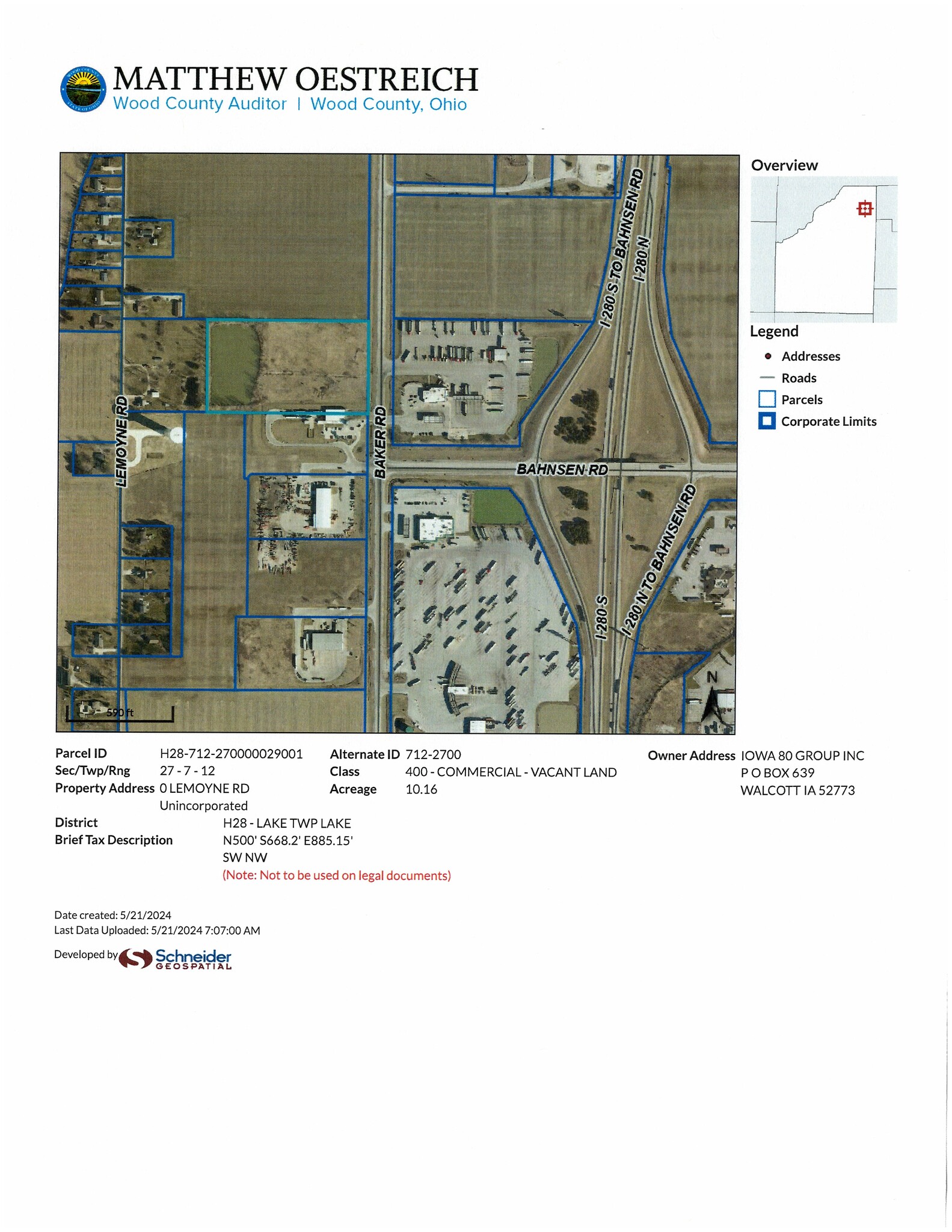 I-280 and Bahnsen Rd @ Baker Rd., Perrysburg, OH for Sale