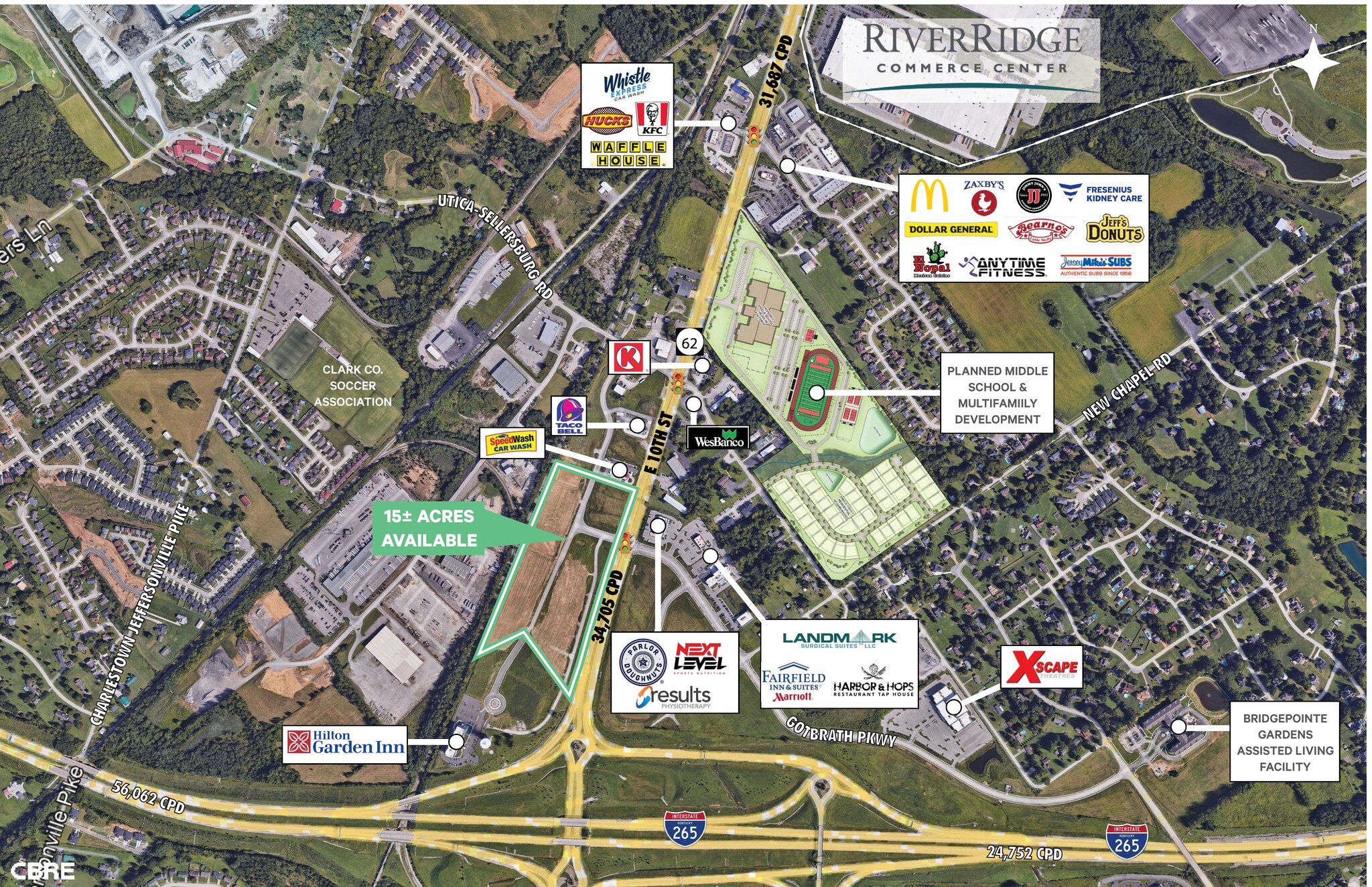 E. Hwy 62 Hwy @ Water Tower Rd, Jeffersonville, IN for Sale