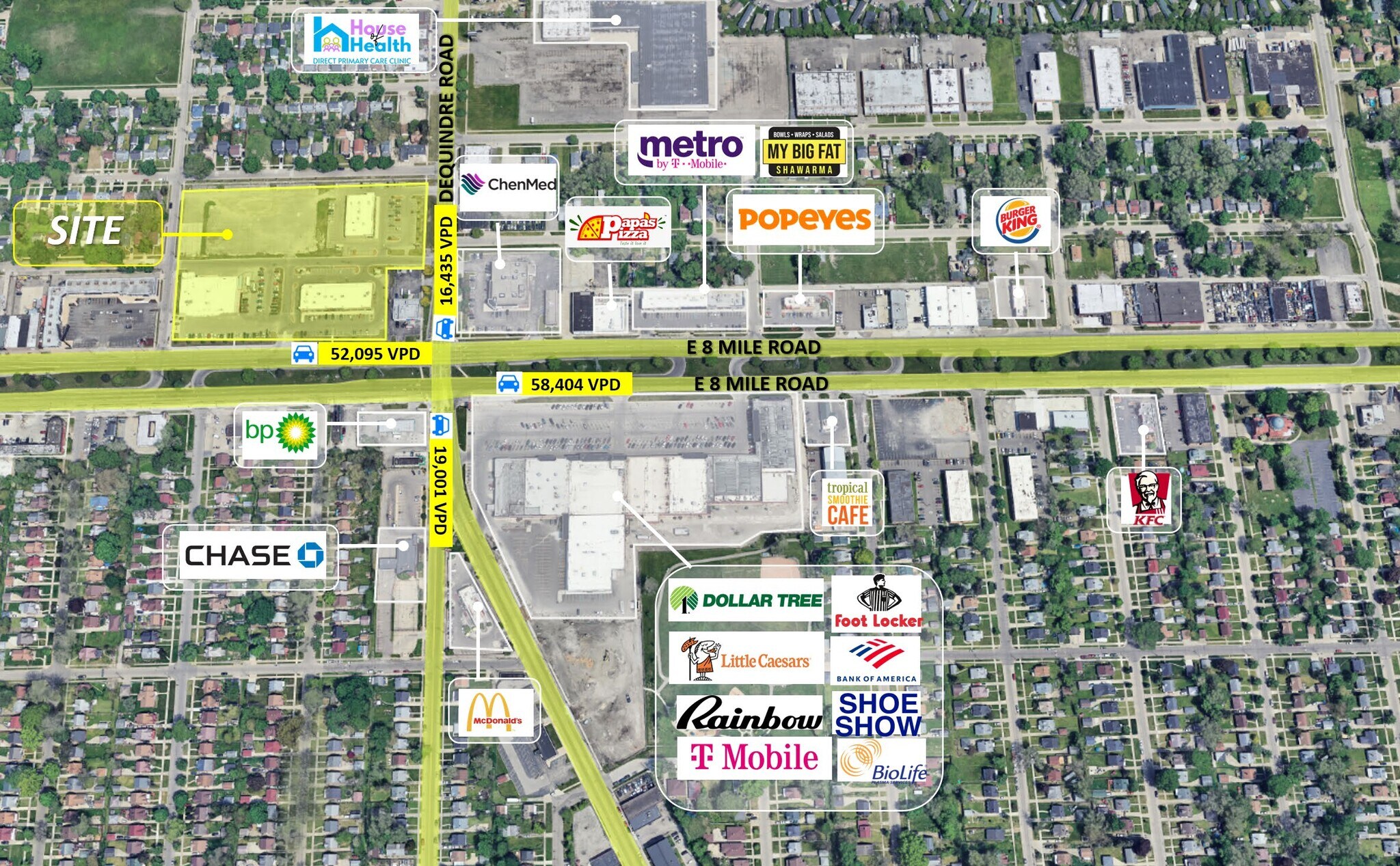 8 Mile Rd @ Dequindre Rd, Hazel Park, MI for Rent