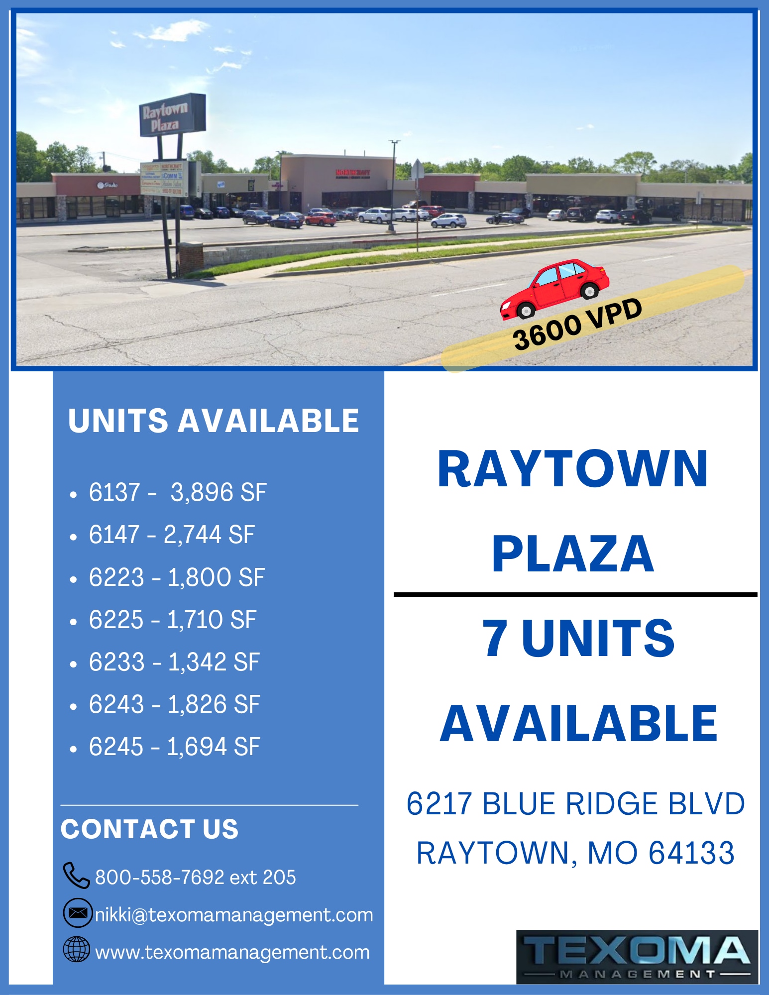 6121-6247 Blue Ridge Blvd, Raytown, MO for Rent