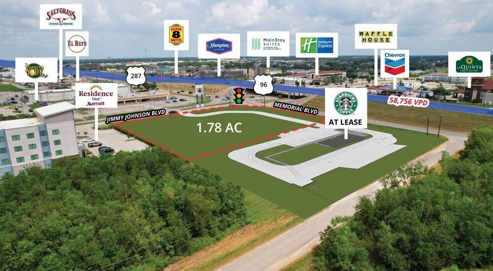 Jimmy Johnson Blvd & Memorial Blvd, Port Arthur, TX for Rent