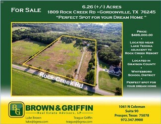 Gordonville, TX Residential Land - 1809 Rock Creek Rd