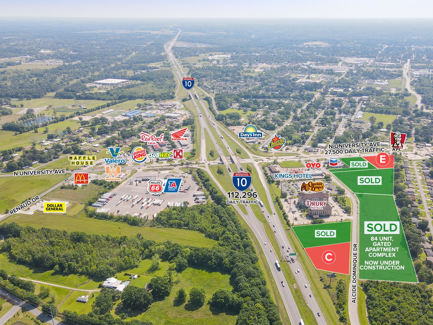 N UNIVERSITY AVE AND I-10, Lafayette, TX for Sale