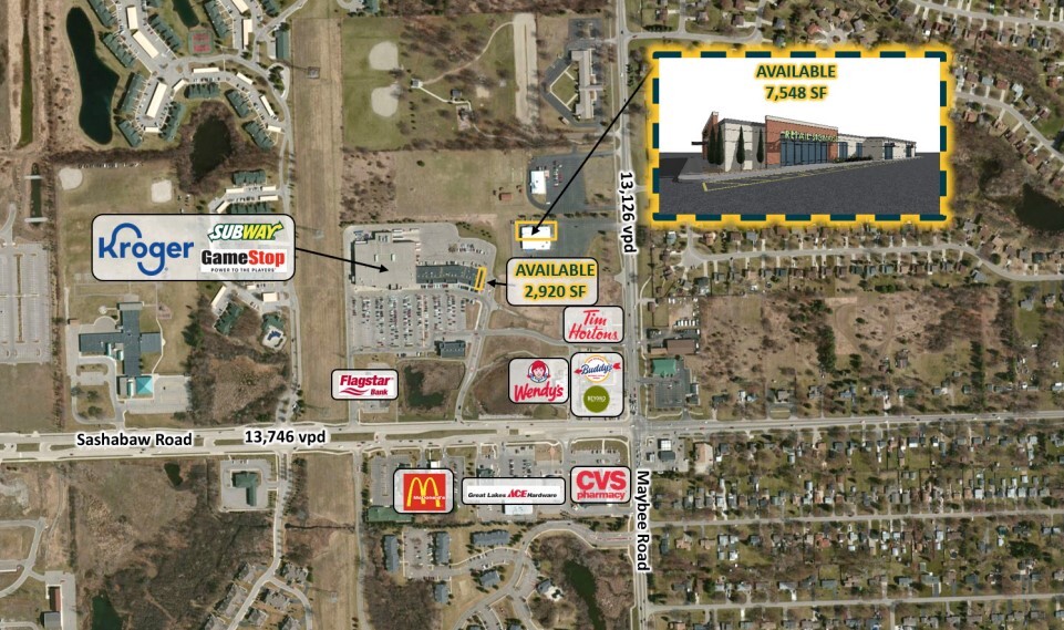 Maybee Rd & Sashabaw Rd, Independence Township, MI for Sale