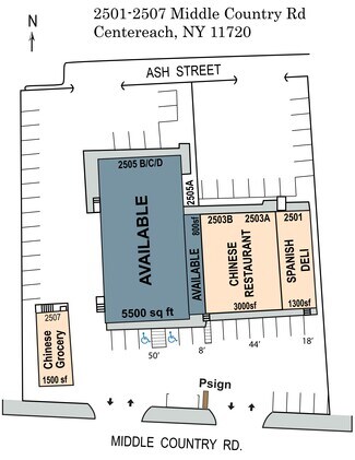 Centereach, NY Retail - 2501-2507 Middle Country Rd