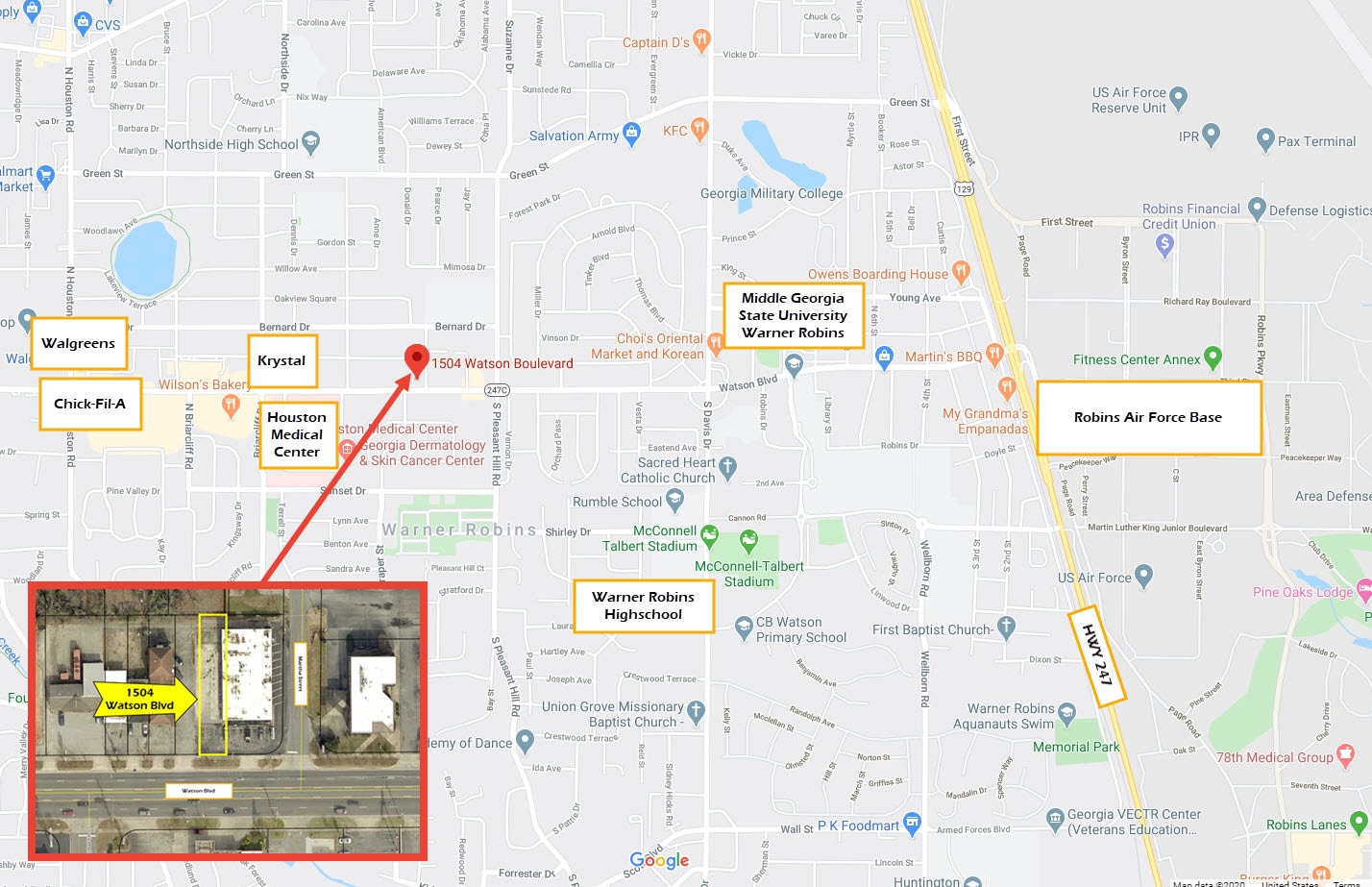 1504 Watson Blvd, Warner Robins, GA for Sale