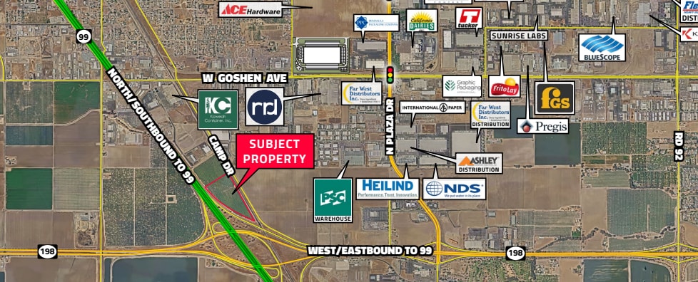 99 Freeway & Highway 198, Visalia, CA for Sale