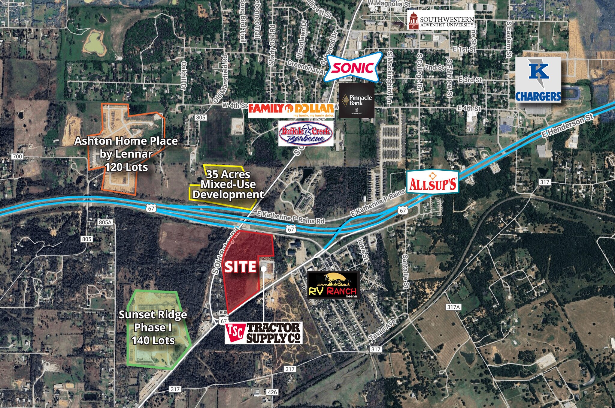 SEQ US 67 & FM 2280, Keene, TX for Sale