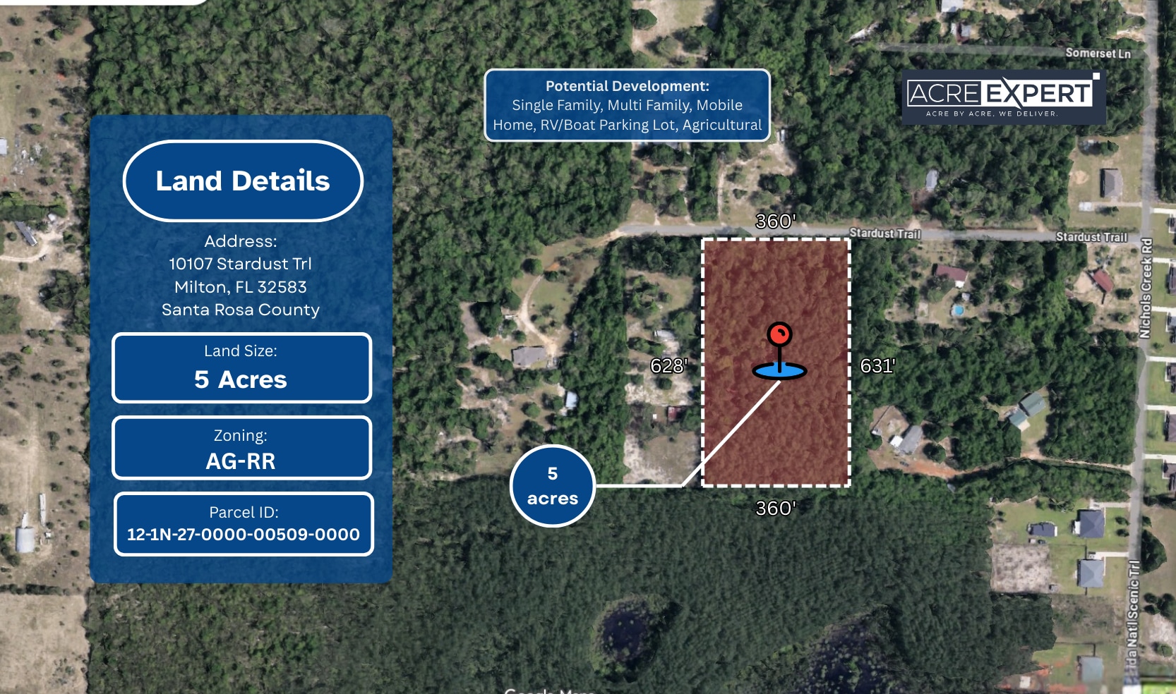 10107 Stardust Trl, Milton, FL for Sale