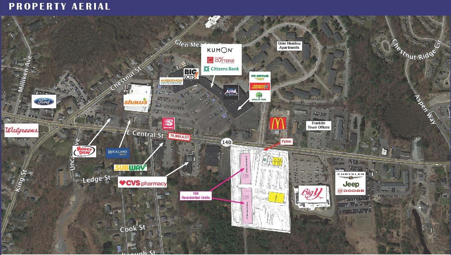 340 E Central St Franklin, MA 02038 Shopping Center Property for