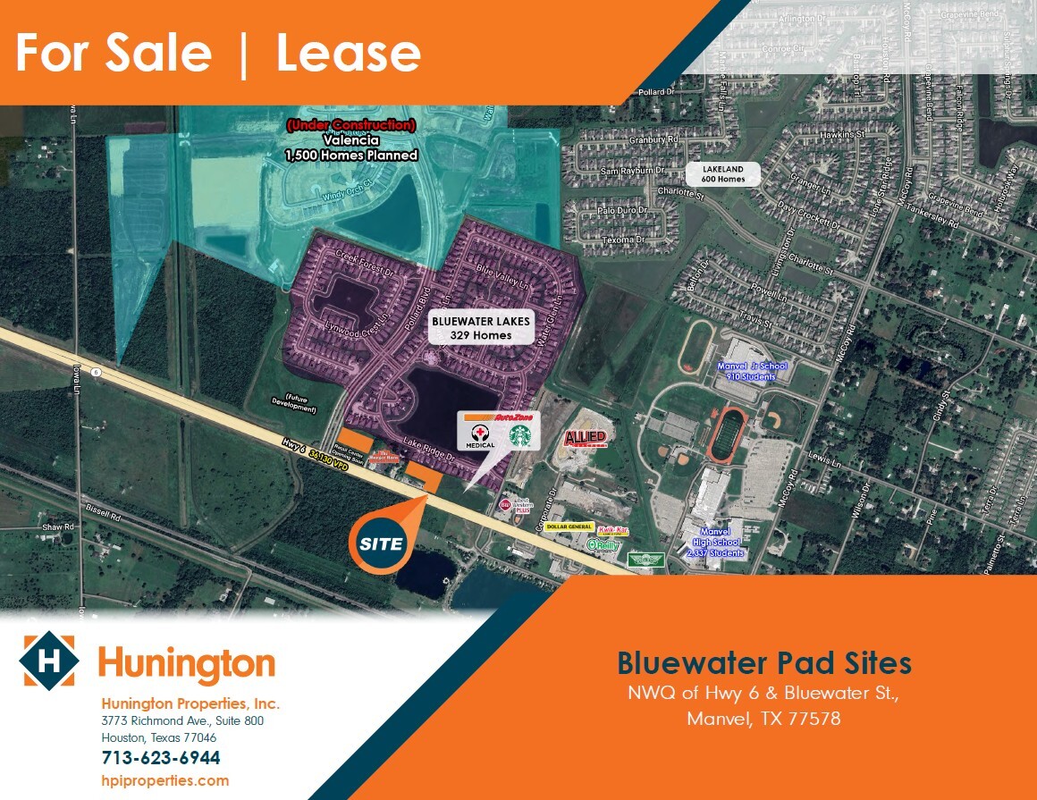 NWQ of Hwy 6 & Bluewater St, Manvel, TX for Rent