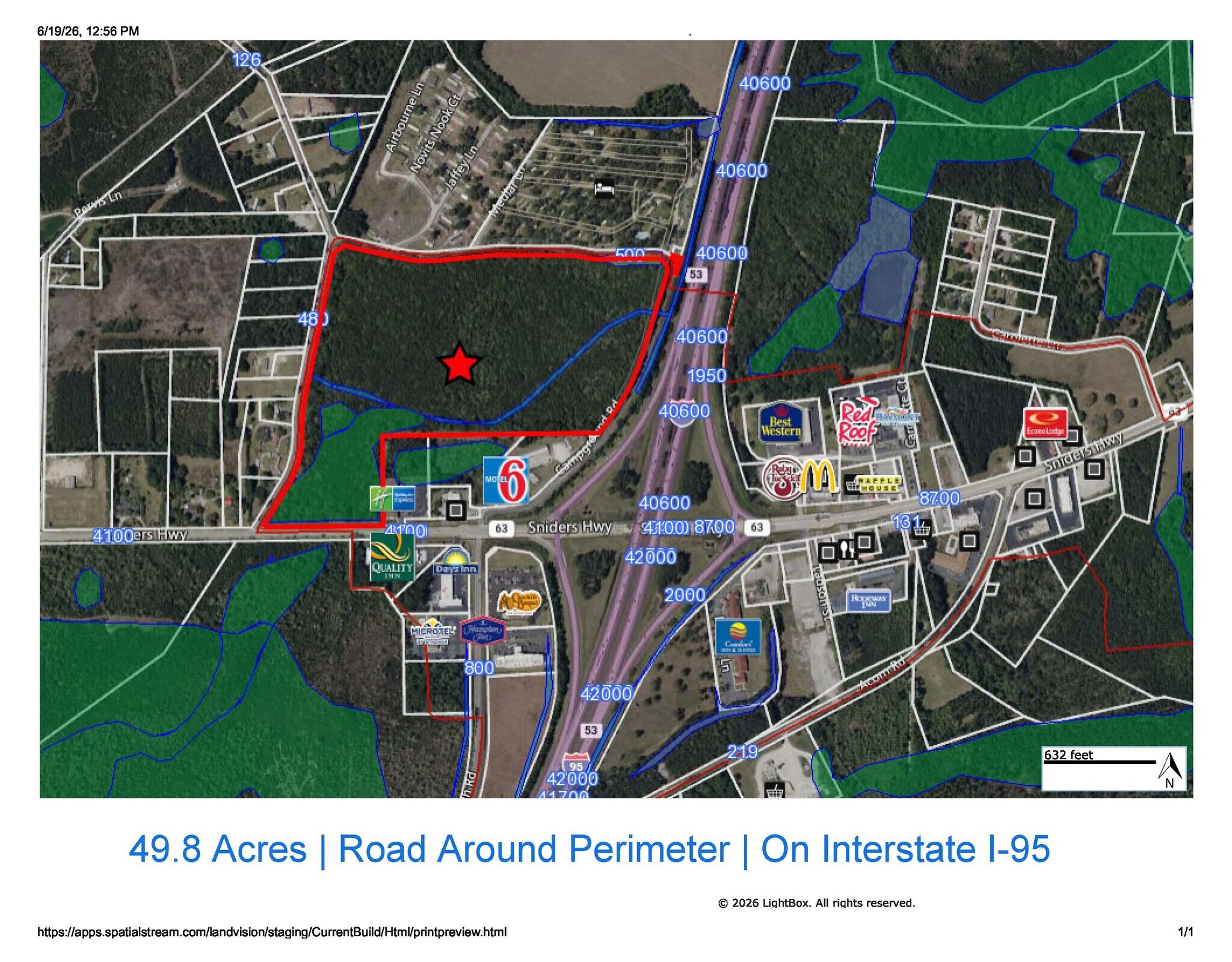 SC Interstate I-95 Corridor Centric 49.8 AC Industrial/Distribution/IOS at I-95 Exit 53, Walterboro, SC for Sale