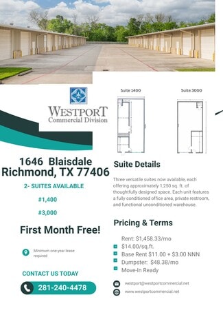 Richmond, TX Office - 1646 Blaisdale Rd Richmond, TX Office - 1646 Blaisdale Rd