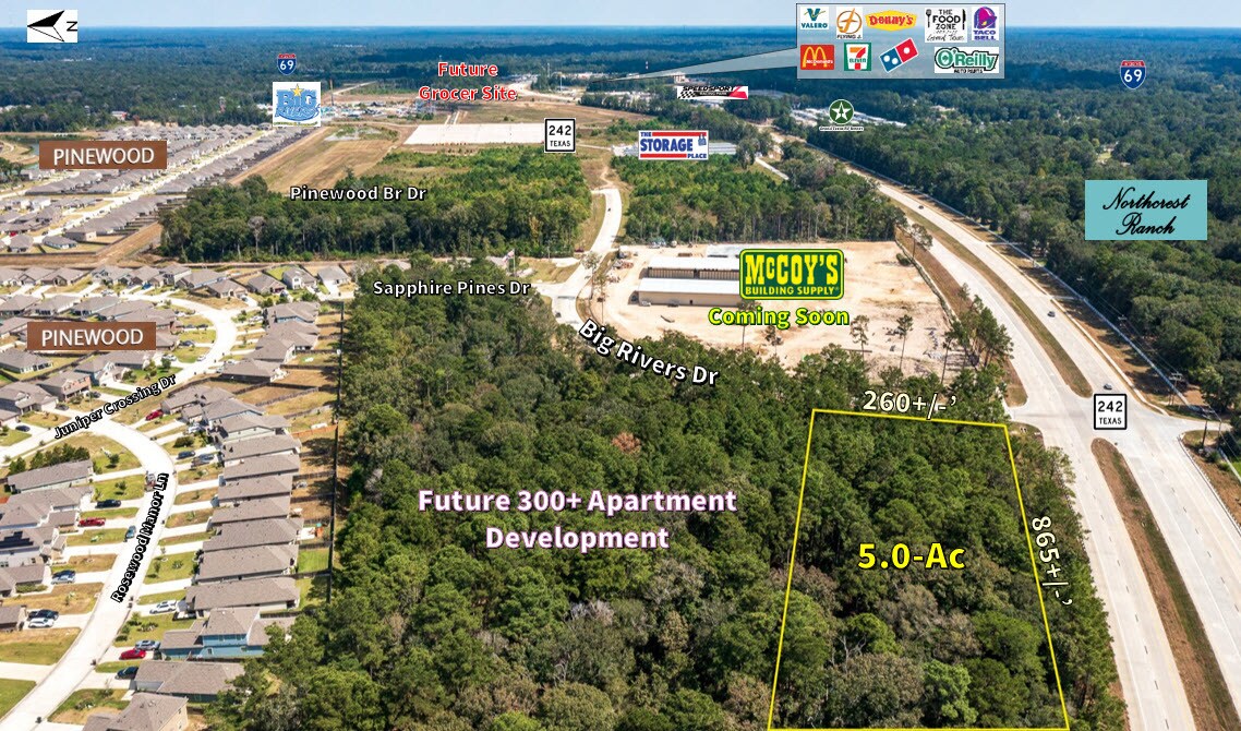 5-Ac NWC Hwy 242 & Big Rivers Dr, New Caney, TX for Sale