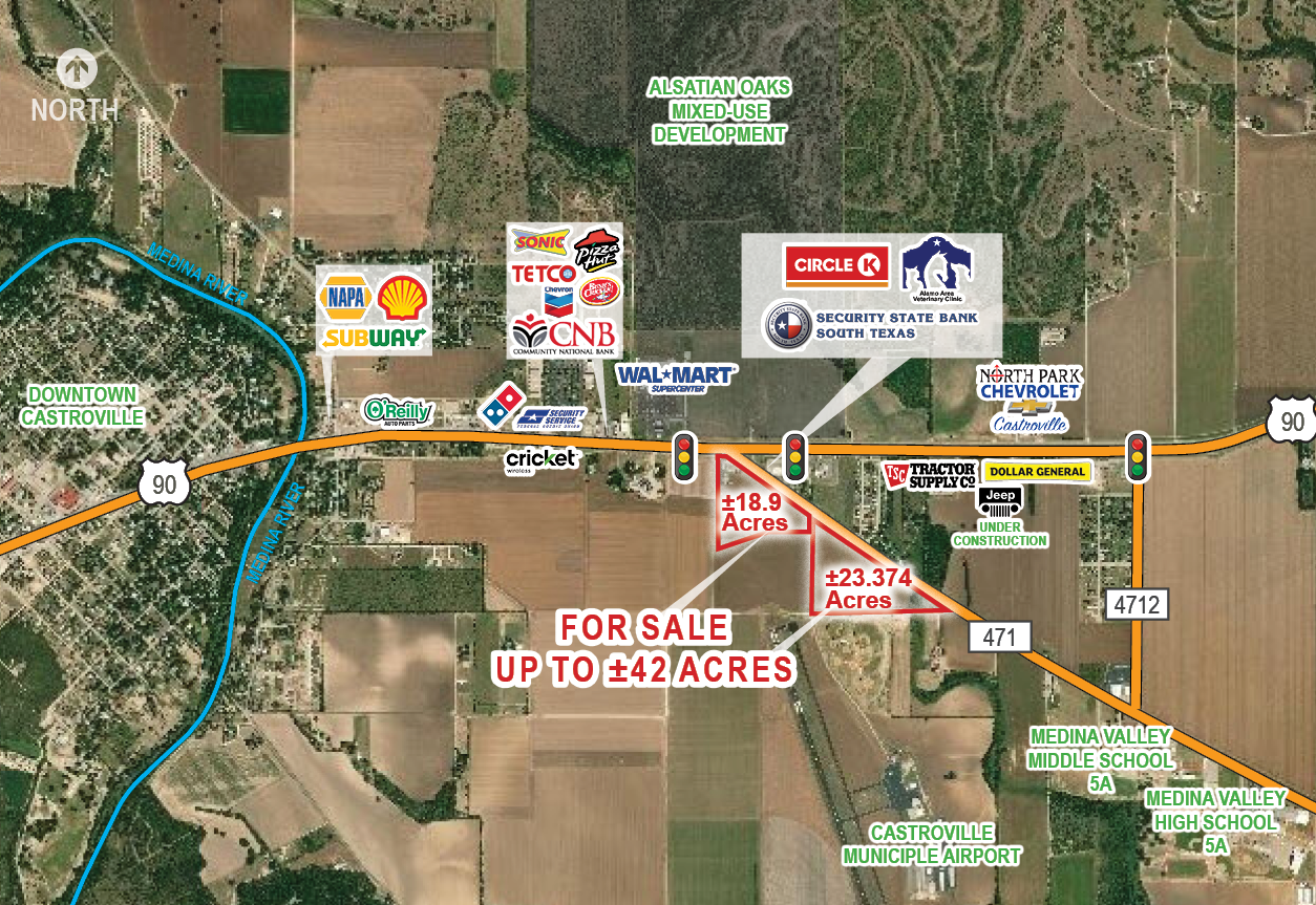 Hwy 90 & FM 471 Hwy, Castroville, TX for Sale