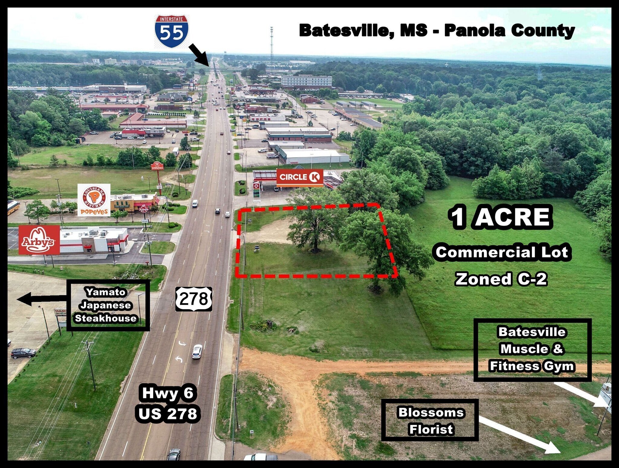 624 Hwy 6/Mississippi 278, Batesville, MS for Sale