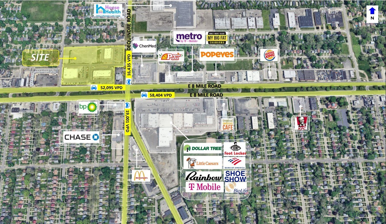 8 Mile Rd @ Dequindre Rd, Hazel Park, MI for Rent