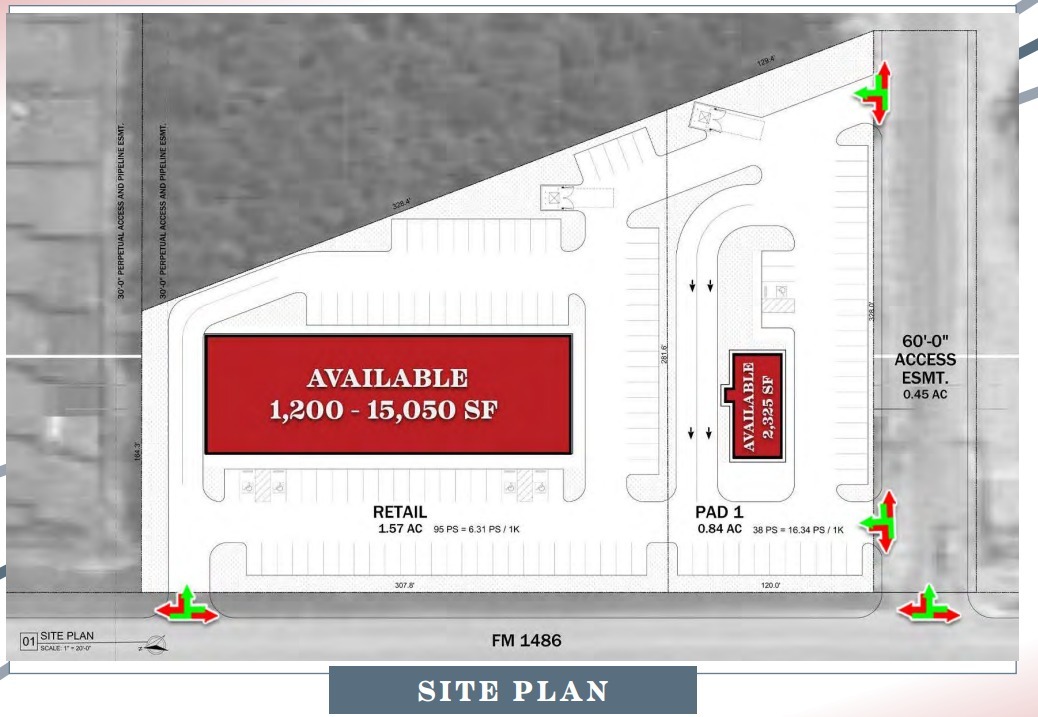 FM-1486 & Trinity Pines Drive, Montgomery, TX for Rent